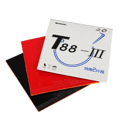 1 Red 1 Black Original SANWEI T88-3 Table Tennis Rubber T88 Allround Spin Control Ping Pong Sponge