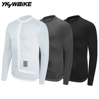 Ykywbike Men Cycling Jersey Long Sleeve Bicycle Jersey Pro Bike Shirt Cycling Shirt Man Breathable