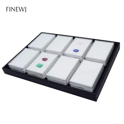 Transparent Large Jewelry Gemstone Display Case With Gem Jar Tray Insert Loose Diamond Storage Box
