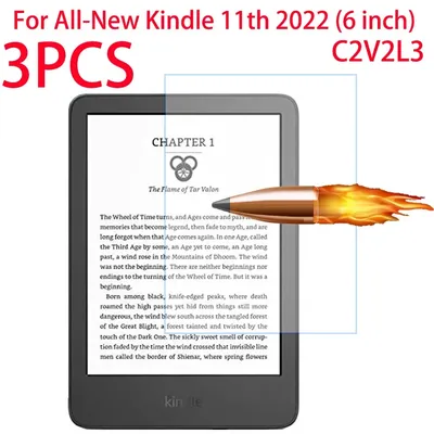 3 Packs Tempered Glass Screen Protector For Kindle 11th Generation 2022 C2V2L3 6 inch Tablet