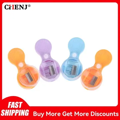 4pcs Mini 2mm Leads Sharpener Portable Sharpener With Magnifying Glass Sharpening Tool Pointer Pencil Sharpener Color Random