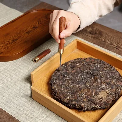 1pcs Sandalwood Tea Needle Handmade Rosewood Tea Set Accessories Stainless Steel Needle Tea Set
