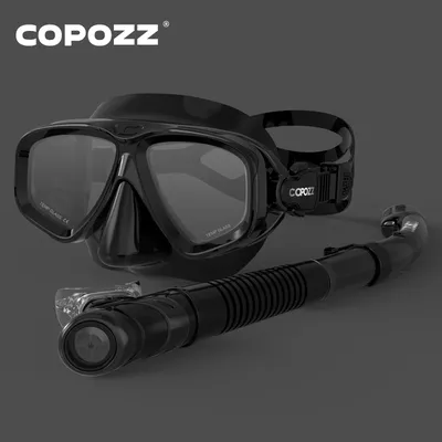 COPOZZ 2024 Scuba Diving Mask Set Anti Fog Goggles with Snorkel Glasses Tube Adjustable Strap for Women Men Adult Swimming Mask