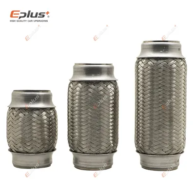 EPLUS Car Exhaust Tube Telescopic Flexible Connection Braid Bellows Stainless Steel Muffler Pipe
