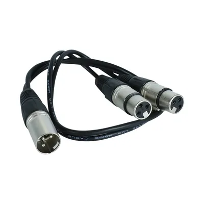 35cm 3Pin XLR 1 Male To 2 Female Audio Extension Cable Microphone Y Audio Splitter Cord Line For
