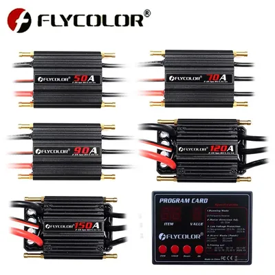 Original Flycolor 50A 70A 90A 120A 150A Brushless ESC Speed Controller Progaming Card 2-6S Lipo BEC