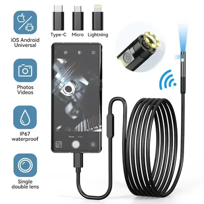 Single/Dual Lens Wifi Endoscope Camera Android Mini Car Inspection Camera for Iphone IOS Waterproof