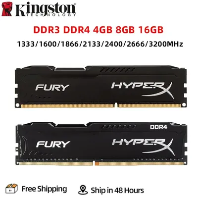 HyperX Fury DDR3 DDR4 4GB 8GB 16GB 1333MHZ 1600MHZ 1866MHZ 2400MHZ 2666MHz 3200MHz DIMM PC3-12800