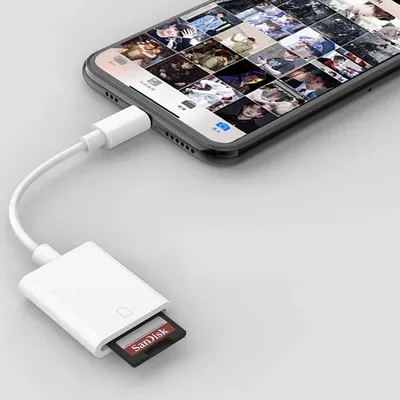 Lighting To SD Card Reader Adapter for IPhone 14 13 12 11 Pro Max Mini XS XR X IPad Otg Micro SD TF