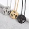 Titanium Steel Dumbbell Pendant Gym Fitness Equipment Barbell Necklace Domineering Muscular Men
