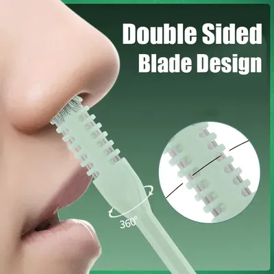 360° Rotate Portable Manual Nose Hair Trimmer Double Sided Nostril Cleaning Scissors Washable