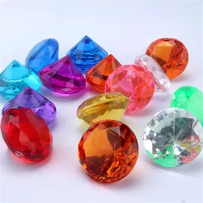 10pcs Fake Diamond Crystal Gem Toy Treasure Chest Pirate Acrylic Paperweight Diy Art Craft