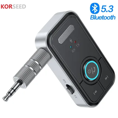Bluetooth 5.3 Car AUX Audio Adapter Receiver Transmitter AUX Wireless Audio Adapter 3.5mm Jack for