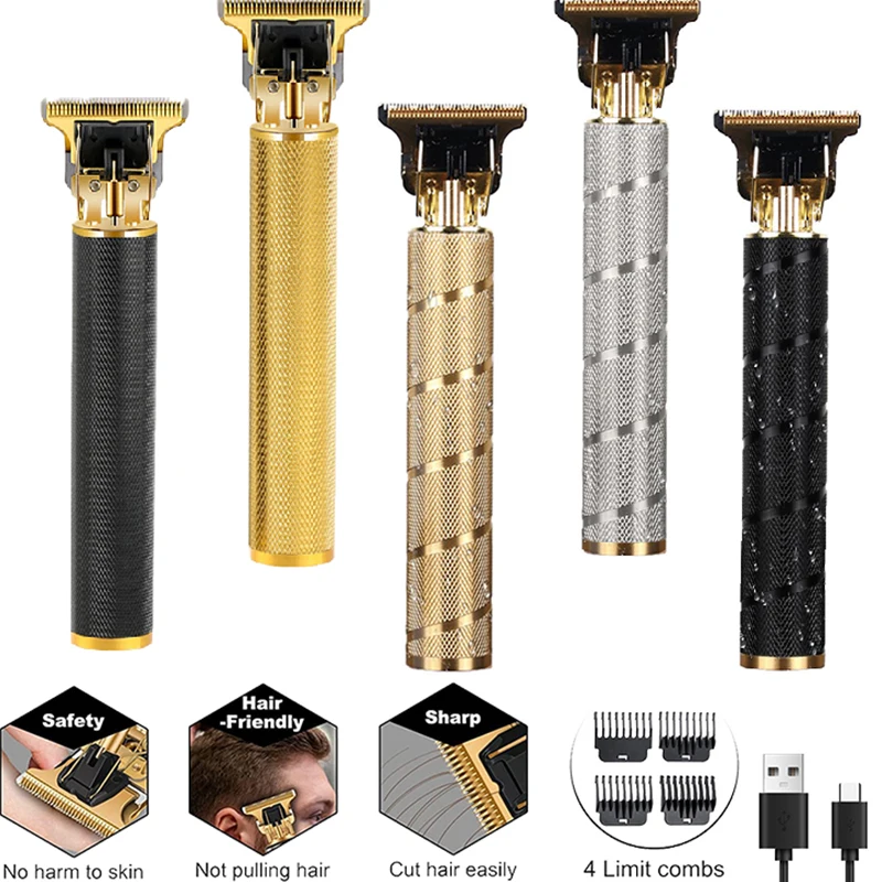 T9 Electric Hair Clipper USB Charging Professional Wireless Razor Waterproof Textured Hair Shave Dual Purpose Trimmer for Men