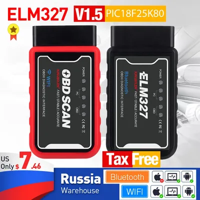 ELM327 V1.5 OBD2 Scanner WiFi BT PIC18F25K80 Chip OBDII Diagnostic Tools for IPhone Android PC ELM