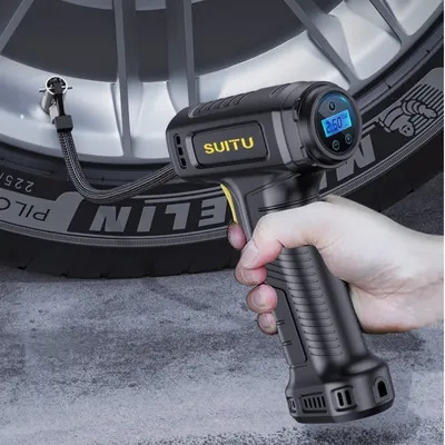 suitu 120W Handheld Air Compressor Wireless/Wired Inflatable Pump Portable Air Pump Tire Inflator