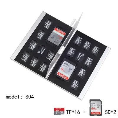 BIZOE Memory Card Storage Box Aluminium Alloy Micro for SD MMC TF Protector Case for SD Card Micro SIM Card CF MS TF Mirco SD