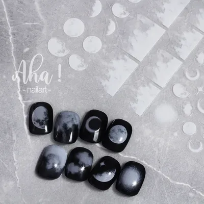 3D Translucence Nail Art Stickers Moon/Star/Cloud Ultra-thin Nail Decals 3d Self-Adhesive White Cloud Moon Star Kawaii Sliders*