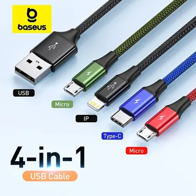 Baseus 3 in 1 USB Cable Type C Cable for Samsung S20 Xiaomi Mi 9 Cable for iPhone 12X11 Pro Max