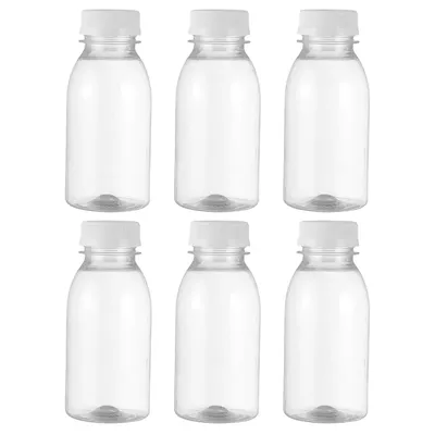 6pcs Milk Bottles Small Juice Bottles Leakproof Milk Bottles Portable Beverage Bottles Water Bottles