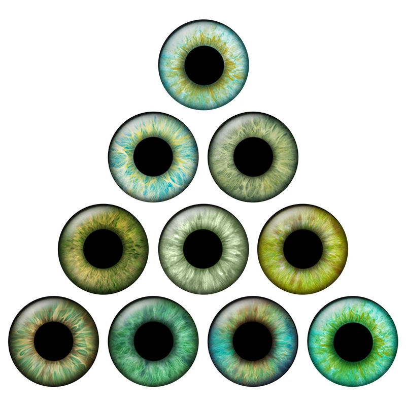 12pairs/bag 14mm Eyes Chips Suitable for Blythe Doll Green Pupil Glass Cabochons DIY Toy Doll Eye Handmade Crafts H215