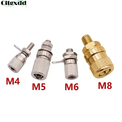 1Pcs 4mm Banana Female Socket Wiring Terminal Connector Copper Nickel Plated M4 Speaker Amplifier