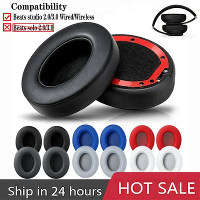 Studio 2/3 Pair Replacement Foam EarPads Earmuffs Ultra-soft Sponge Cushion For Beats Studio 2 3 Wired Wireless Headset Parts