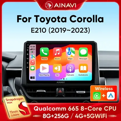 Ainavi Car Multimedia For Toyota Corolla 2019 2020 2021 2022 2023 E210 Wireless Carplay Android Auto Car Radio Stereo HDMI 2 Din