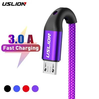 USLION 3M Micro USB Cable Fast Charging For Xiaomi Android Mobile Phone Data Cable for Samsung Micro