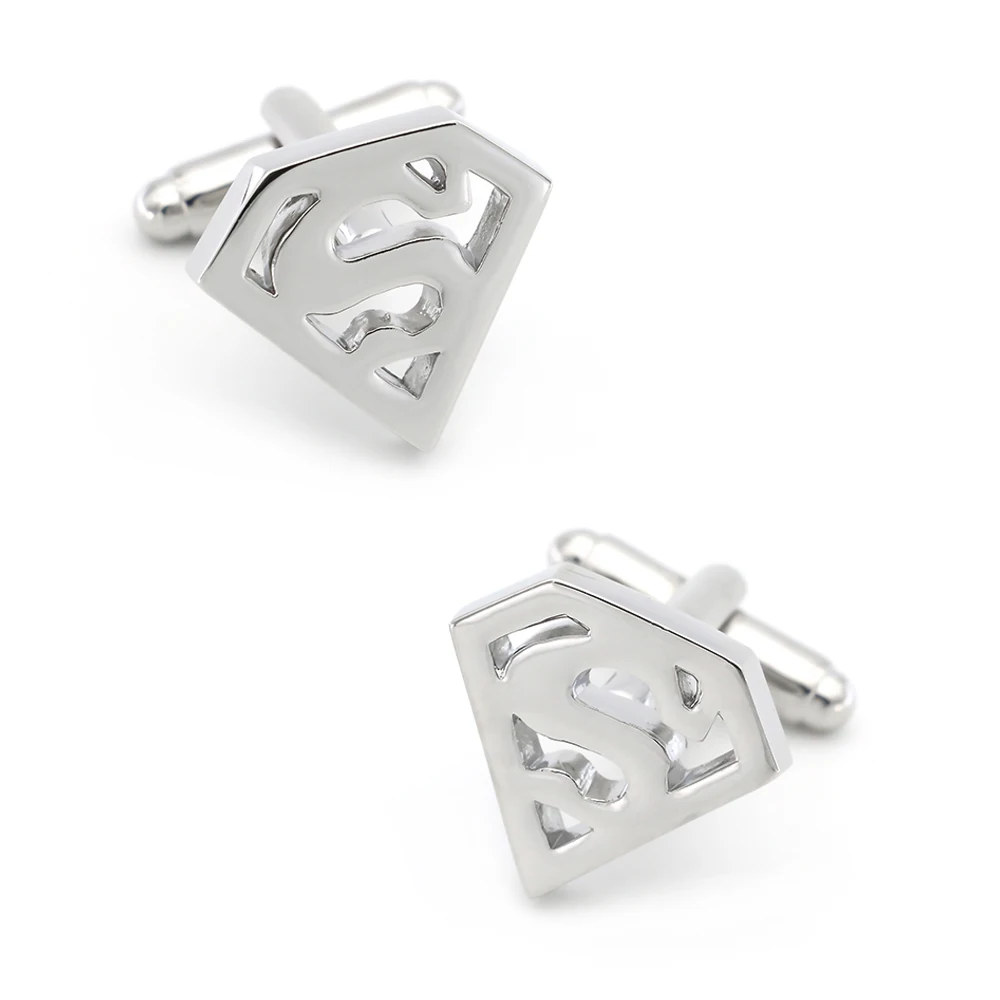 Superheroes Design Designer Cufflinks Quality Brass Material Silver Color Cuff Links Wholesale & Retail