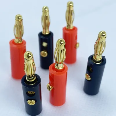 2/5/10Pair Black &Red Screw Type 4mm Banana Plug Audio Speaker Wire Connector Gold-Plated 4mm Banana