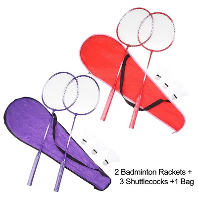 Professional Badminton Rackets Shuttlecocks and Carrying Bag Set Double Badminton Racquet Set Indoor