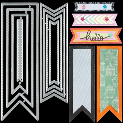 Bookmark Metal Cutting Dies Craft Carbon Steel Embossing Scrapbooking Tool and Thin Banner Die for