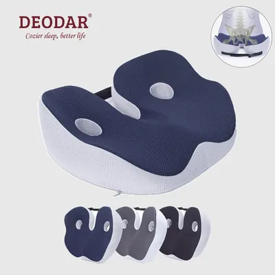 Deodar Memory Foam Sit Bone Relief Seat Cushion for Butt Lower Back Hamstrings Hips Ischial