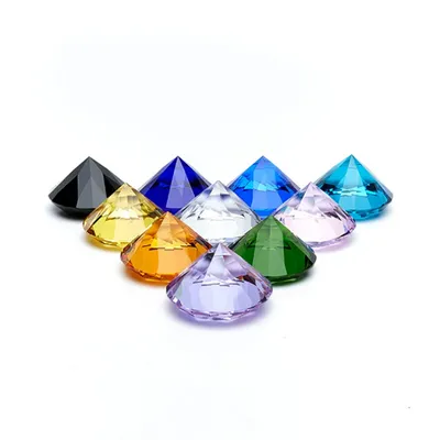 1 Piece All Colors 30mm/40mm/50mm Crystal Faceted Diamond Paperweight Table Decoration Mother's Day