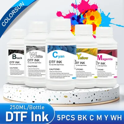 Colorsun 5*250ml DTF Ink Kit For DTF Printer PET Film For all desktop large format DTF printer DTF