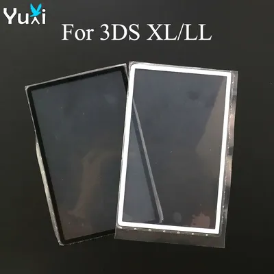 YuXi For 3DS XL LL Replacement Black White Top Front Screen Frame Lens Cover LCD Screen Protector
