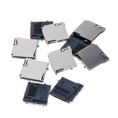 10 Pcs Micro SD Memory Card Socket Slot 9 Pin SD Memory Card Socket Holder Spring Loaded Push Type