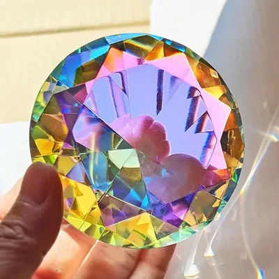 30-80mm AB Colorful K9 Crystal Diamond Paperweight Decorative Rainbow Maker Prism Glass Diamonds