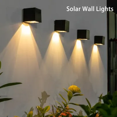 LED Solar Light Outdoor Garden Square Wall Lamp Outdoor Courtyard Garden Fence Lighting Wall