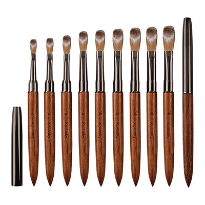 100% Pure Kolinsky Hair Acrylic Nail Brush Sandalwood Handle Nail Brush for Acrylic Application and