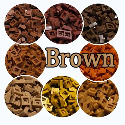 300PCS Brown Color Plate 1x1 3024 Building Block Part Brick for Kids Pixel Art Remix Painting QR