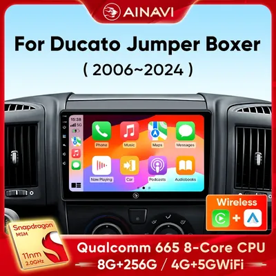 Ainavi Car Radio For Fiat Ducato Citroen Jumper Peugeot Boxer 2006-2024 Wireless Carplay Android Auto Car Multimedia DSP BT 2Din