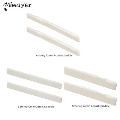 Miwayer 12 ,6 String 6 String Classical Guitar Bone Saddle, Guitar Bridge Saddles, Cut from Whole