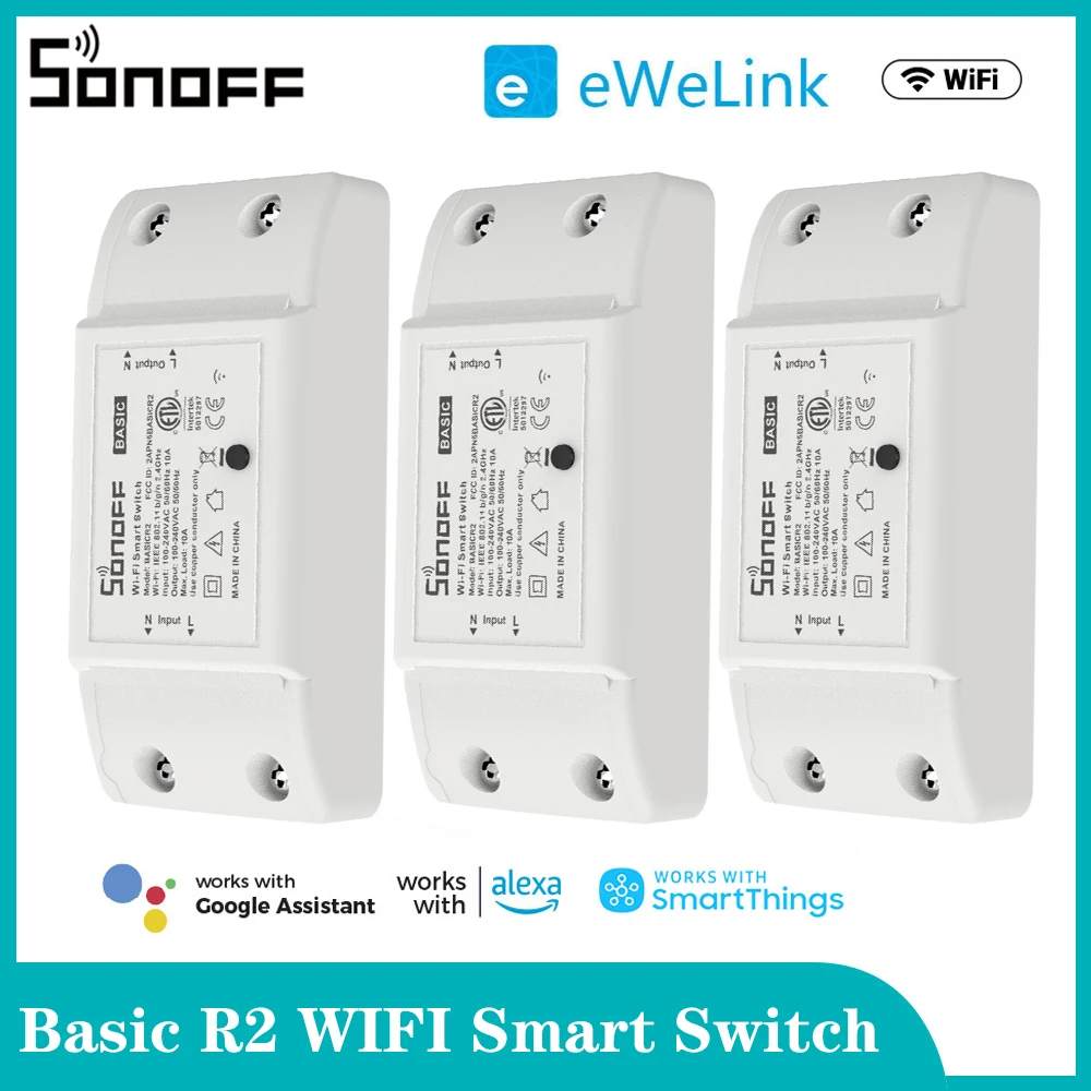 Sonoff Basic R2 R4 Wifi DIY interruptor Smart Switch Remote Controller Smart Home eWeLink Control Work with Alexa Google Home
