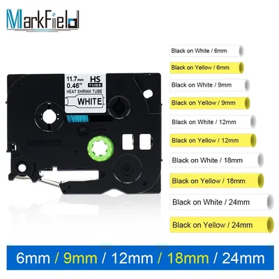 Heat Shrink Tube Tape Compatible for Brother Heat Shrink Tube Tape HSe231 HSe221 HSe211 HSe631