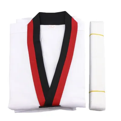 New Long Sleeve Gi Uniform TKD Costumes Clothing White Taekwondo Uniforms WTF Karate Judo Dobok