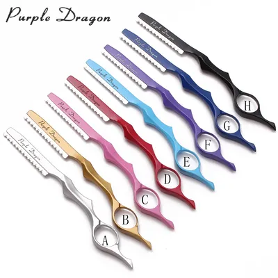 Professional Sharp Barber Razor Blade Purple Dragon Hair Razors Cut Hair Cutting Thinning Knife