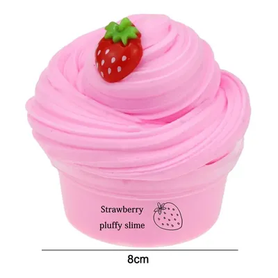 60ml Popular Cloud Slime Stretchy Silme Mud DIY Pressure Release Fruit Cherry Cake Slime with Charm