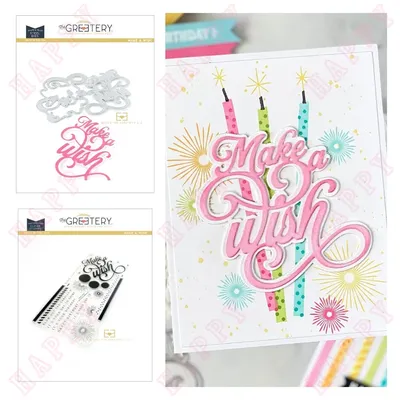 Metal Cutting Dies Stamps Make a Wish DIY Scrapbook Envelope Greeting Card Decorative Embossing